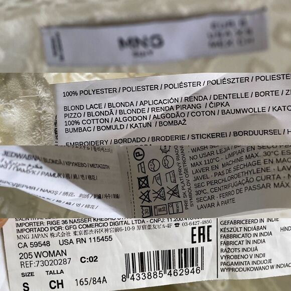 MANGO sleeveless eyelet button front cami blouse cream S - Picture 4 of 4